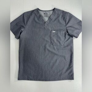 Figs v neck top gray size M